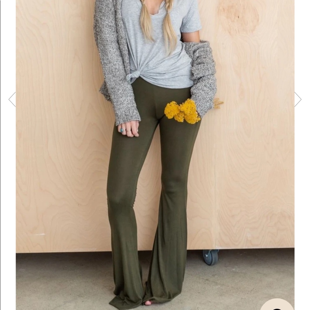 Cher Solid Flare Pants Pale Brick Bellbottoms S - image 4